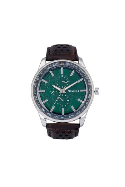 

navigli male clock 7175db05, Slivery;brown