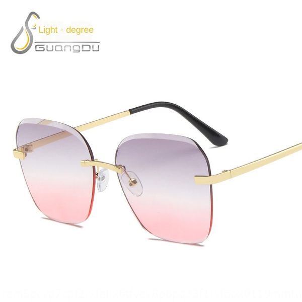 

women's rimless sun metal trimming ocean sunglasses glasses fashionable men's sunglasses, White;black