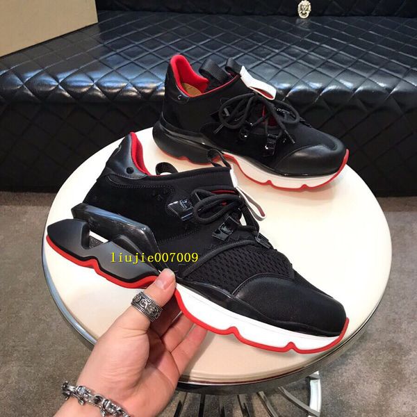 

drop shipping new arrival donna shoes comfortable casual man woman sneaker fashion mixed colors spikes lace-up designer shoes, Black