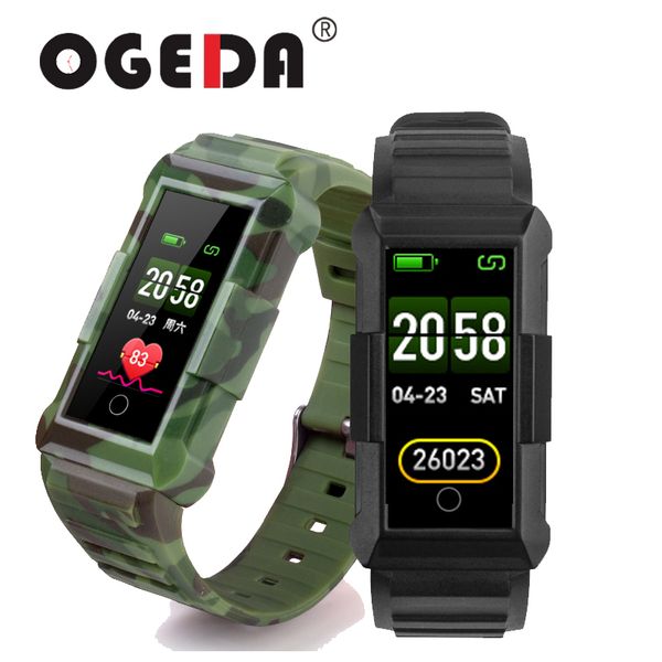 

ogeda dx800 bluetooth smart watch men sports fitness watch camouflage green tpu watchband outdoor waterproof clock ip68, Slivery;brown