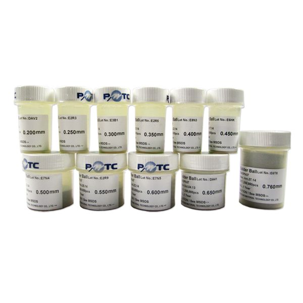

bga tool pmtc 250k leaded solder balls 0.2mm 0.25mm 0.3mm 0.35mm 0.4mm 0.45mm 0.5mm 0.55mm 0.6mm 0.65mm for bga rework reballing