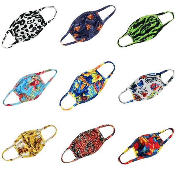 

fashion cartoon masks washable 3d printed designer printed cotton mouth masks pm2.5 dustproof and smong face mask protective mask #742, Black