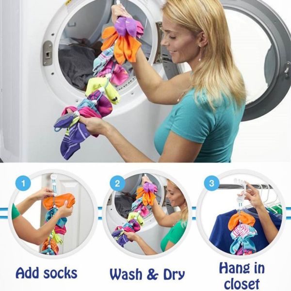 

socks storage organizer sock adjustable non-slip hanging rope hook clips socks cleaning aid tool drying hanger clothesline