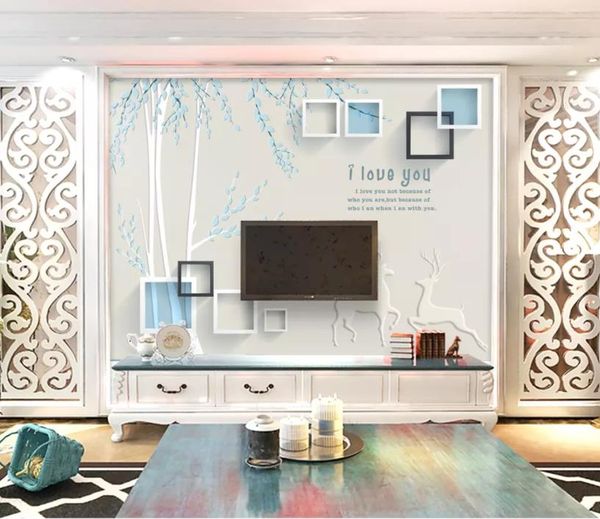 Benutzerdefinierte jede Größe Wandbilder Tapete 3D Stereo 3D handgemalt elegant ein Wandgemälde Wohnzimmer TV Sofa Schlafzimmer Hintergrund Wand Papel De Parede