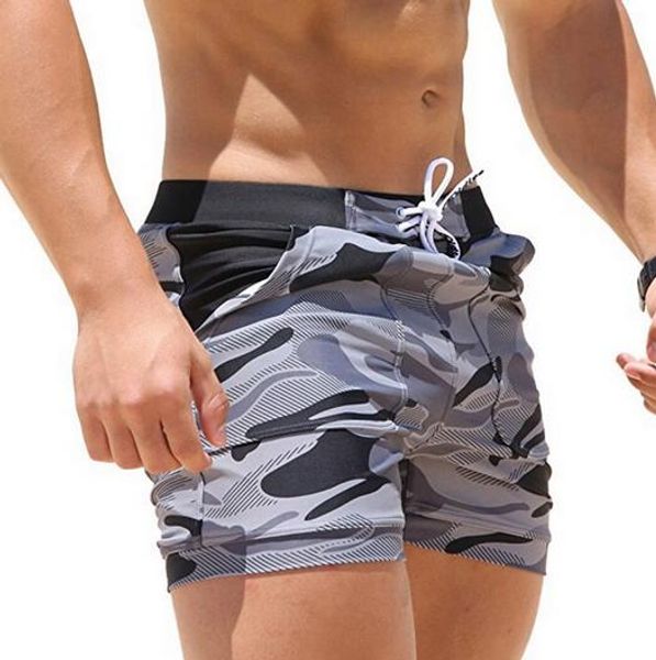 

laamei марка повседневная мужская пляжная одежда шорты мужской бандаж печати камуфляж основные 2019 летние пляжные шорты боксер мужские шорт, White;black