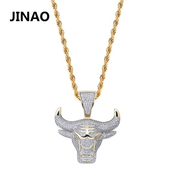 

Jinao Мода Кубического Циркона Iced Out Цепи Ожерелье Король Демонов Кулон Хип-Хоп Ювел