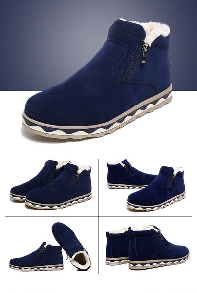 

classic design warm goat snow boots martin boots short luxury designer man casual shoes party weddings shoes suede new fall wedge heel, Black