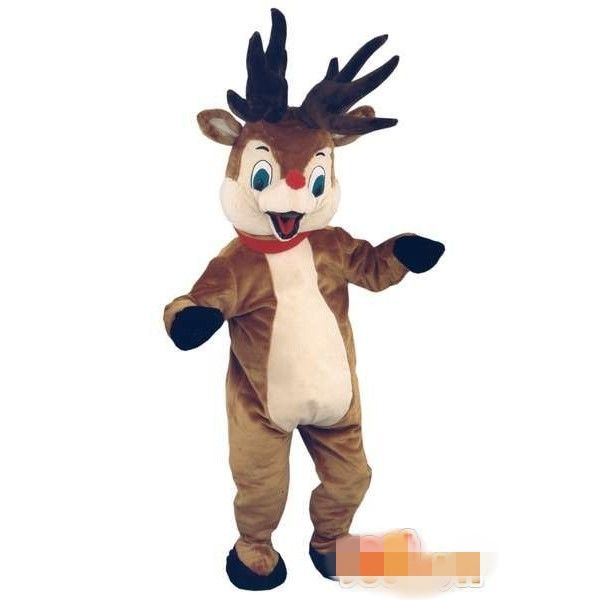 

custom deer mascot costume size print the logo in the front and back, Red;yellow