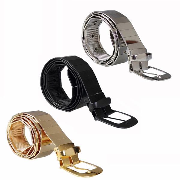 

new fashion commerce men all metal alloy belts metal pin buckle belt / gold silver black men and women belts accessorie, Black;brown