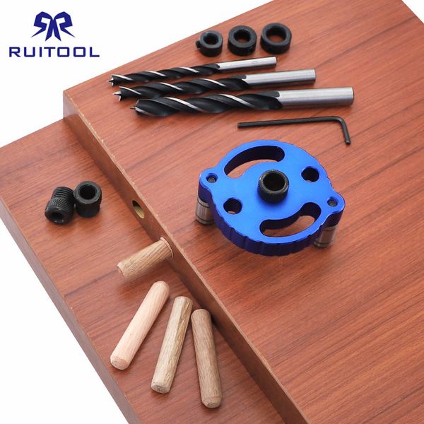 

pocket hole jig 6 8 10mm vertical hole dowel jig aluminum alloy self-centering drill guide for woodworking