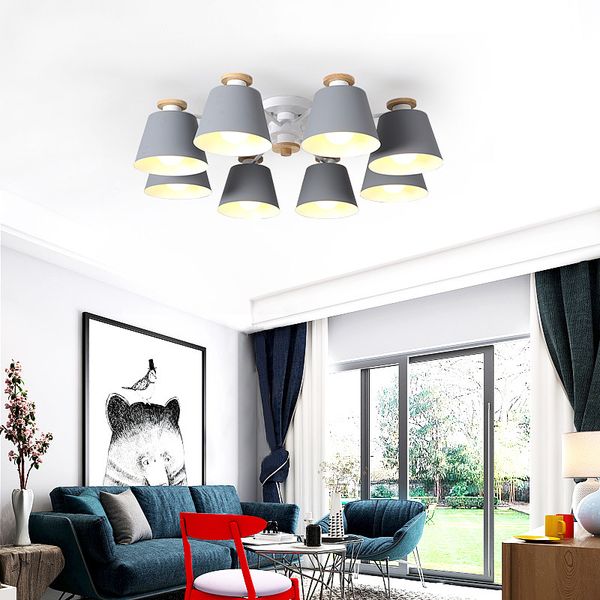 

nordic ceiling lamp simple led wood chandelier modern atmosphere iron art living room, bedroom, dining room lighting fixture