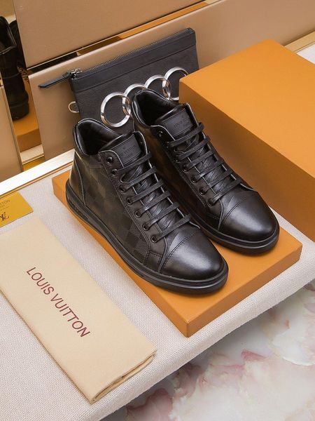 

2019 a1 fashion flat casual shoes men's shoes, luxury high-lace-up sneakers original box packaging zapatos hombre, Black