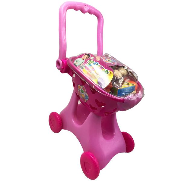 

15pcs kitchen tools tableware shopping trolley cart toys playing house educational toys for children baby
