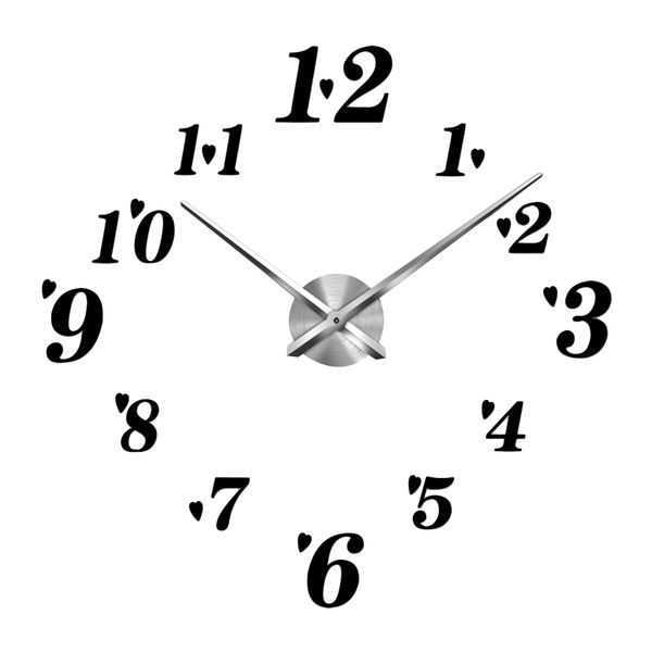 

modern diy wall clock 3d acrylic mirror numbers stickers parts kit home