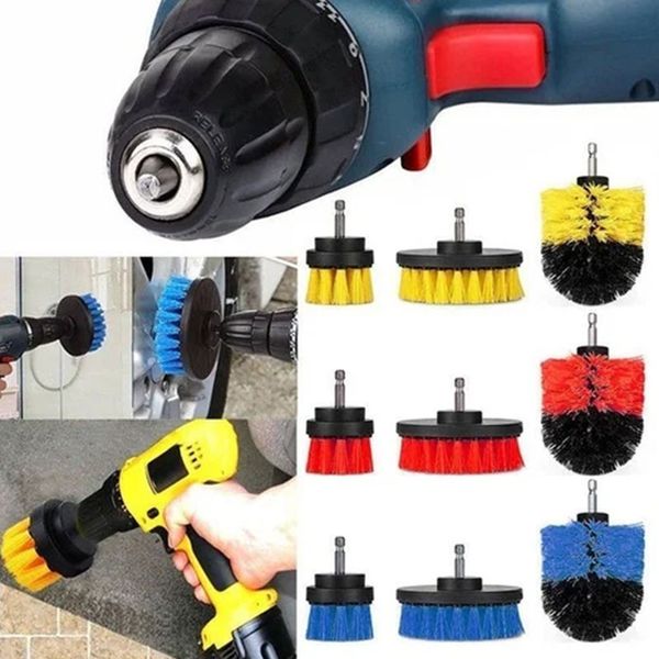 

3pcs/set useful durable drill brush kit cleaning brushes set electric drill brush power scrubber churn drilling obstinate stain