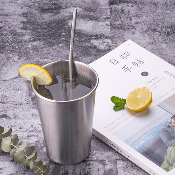 

304 stainless steel straws resuable drinking straw metal straw straw cleaning brush for drink tea bar kit drop shipping