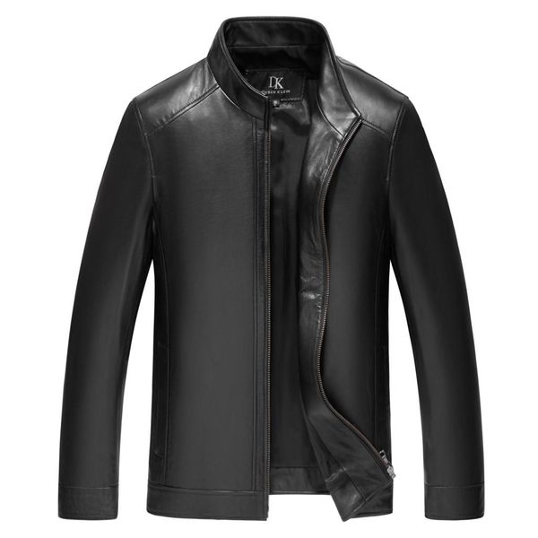 

oeak winter mens genuine leather jackets brand real 100% sheepskin coat jaqueta couro male genuine leather jacket for men, Black