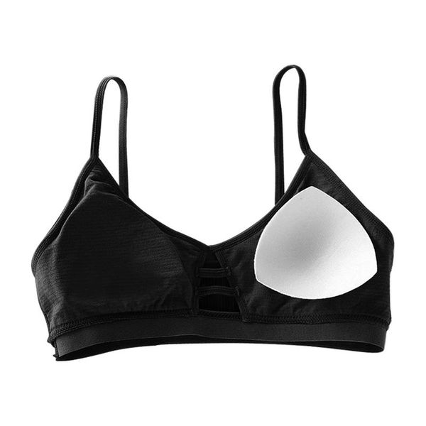 

sports bra underwear threaded cotton no steel ring breast hollow out balette fitness breathable ultra-thin ladies bra, White;black