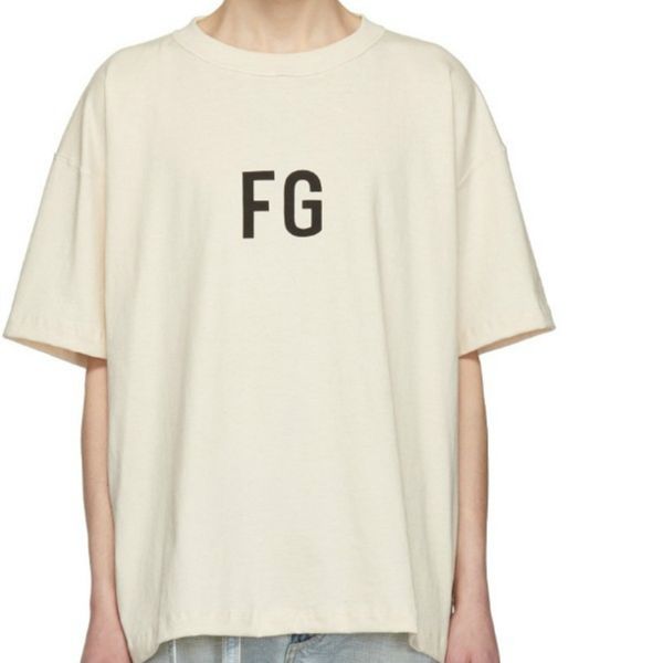 

19ss fear if god fb print apricot short sleeve fashion casual high street tee men and women couples inside out t-shirt t01, White;black