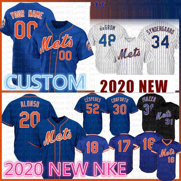 

custom 20 pete alonso 2020 baseball jersey darryl strawberr piazza jacob degrom noah syndergaard michael conforto keith hernandez gooden, Blue;black
