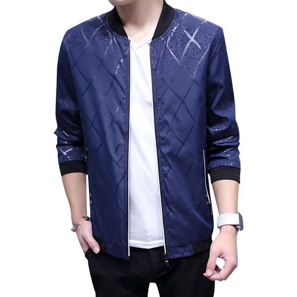 

men's bomber jacket neck overcoat in spring, Black;brown