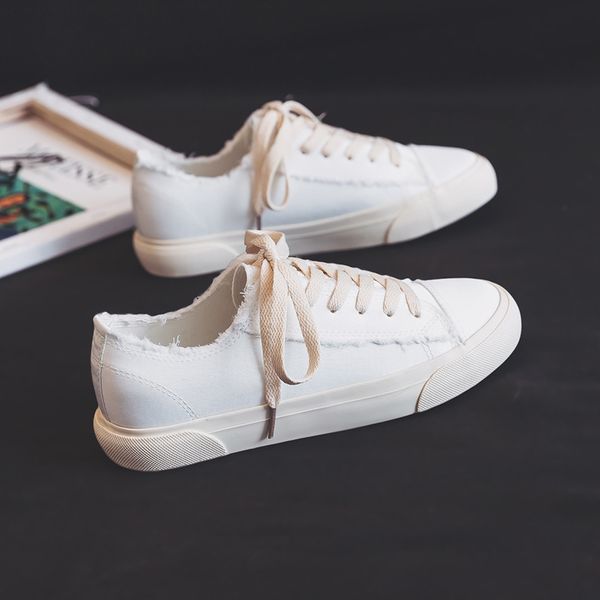 

summer shoes ladies female footwear casual sneaker round toe 2020 fashion women's all-match british style dress retro new small, Black