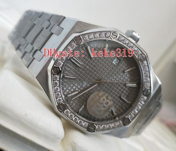 

excellent wristwatches n8 maker 41mm offshore 15400 gray diamond stainless 2813 movement mechanical automatic men watch watches, Slivery;brown