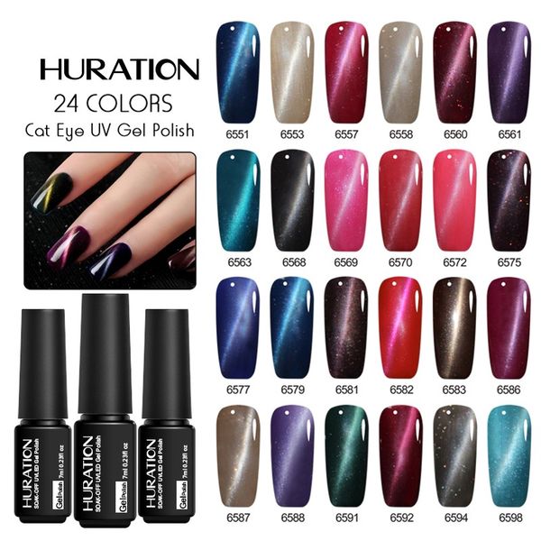 

huration magnetic cat eyes color led uv gel nail polish soak off lacquer for nails new 24 colors nail art gel varnish, Red;pink
