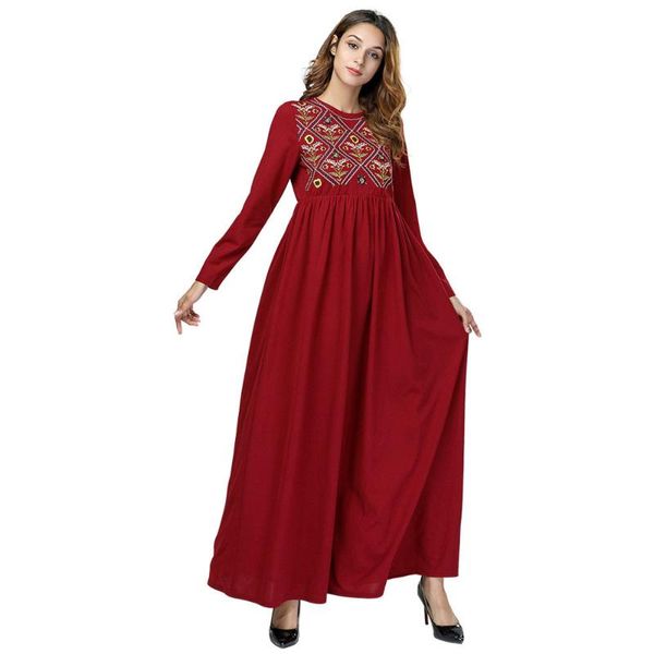

ethnic clothing muslim abaya dress women turkey jilbab jubah elbise slim fit kimono islamic maxi hijab party uae dubai moroccan kaftan vesti, Red