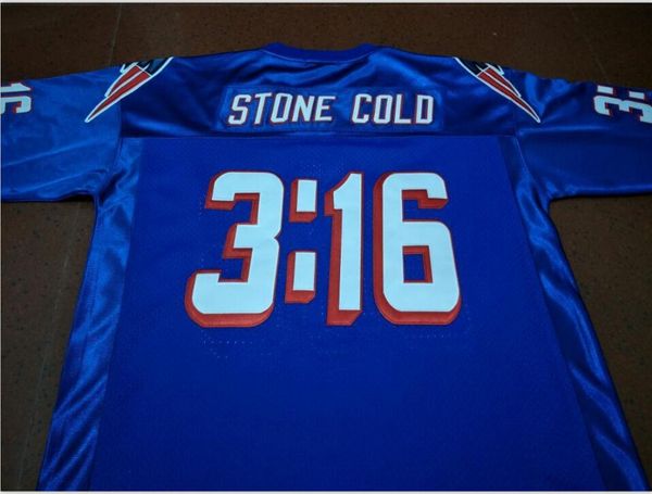 

пользовательские мужчины молодежные женщины vintage stone cold steve austin # 3:16 team выпущено голуб футбол джерси размер s-5xl или пользо, Black