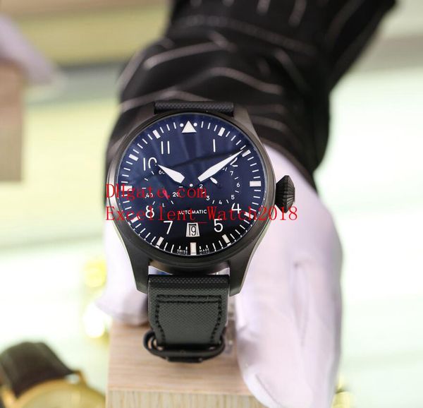 

8 sell the mens watches 43 mm iw500916 black pvd case asia automatic mechanical power reserv leather strap mens watches, Slivery;brown