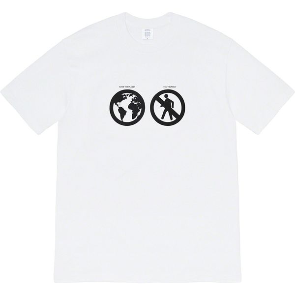

20ss box logo save the planet tee environmental protection printed t-shirt solid color high street designer short sleeves summer tee, White;black