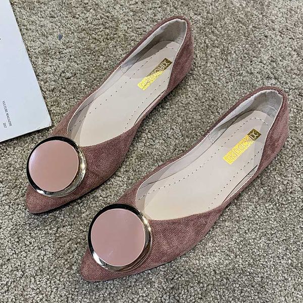 

soft bottom single shoes 2020 new spring women's pointed toe flat shoes fashion chain grid comfortable casual w33-35, Black