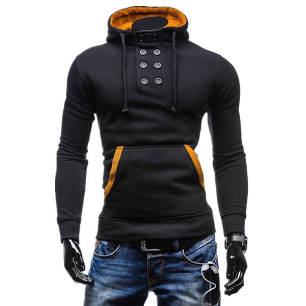 

2016 men casual men hoodies mens sweatshirt hooded clothing, Black