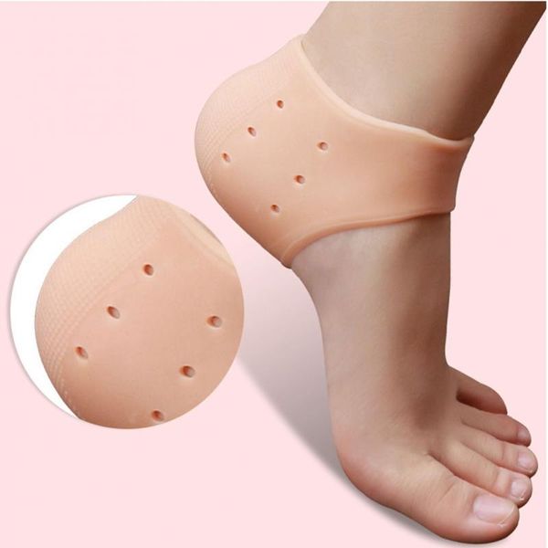 

foot skin care soft heel socks foot protector washable moisturizing gel prevent dry skin against peeling silicone, Black