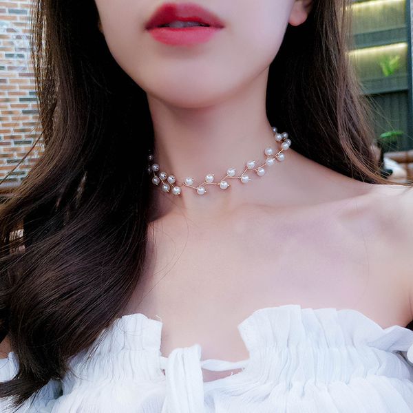 

girl's neckband simple short necklace statement choker necklace, Golden;silver