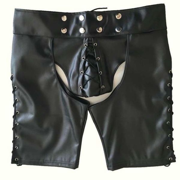 

cfyh 2017 new men black faux leather boxer shorts elastic stretchable undershorts men erotic shorts plus size s-xxl, White;black