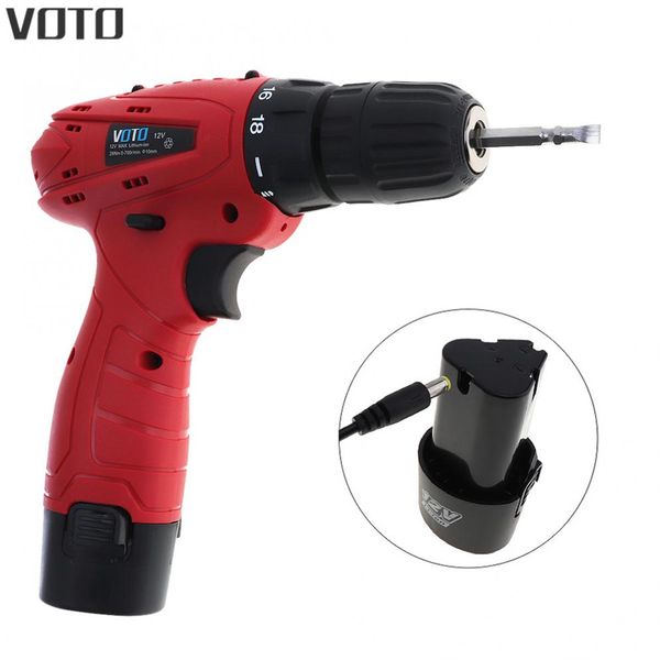 

voto ac 100 - 240v cordless 12v electric screwdriver with rotation adjustment switch and 18 gear torque for handling screws / pu