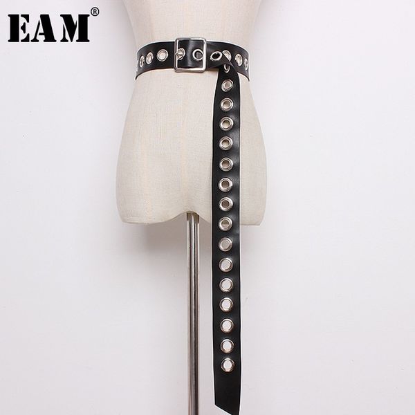 

eam] 2019 новая весна лето черный простой металлический глаз круглый все матч регулируемая талия удлиненный пояс женская мода прилив lc122, Black;brown