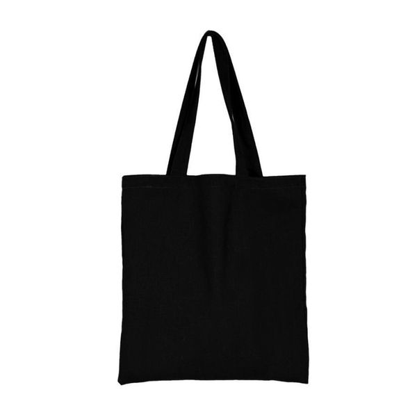 

women girls canvas handbag shoulder bag tote handle bag shopper beach shopping bag black wholesale drop shipping #y