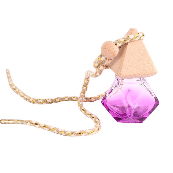 

6ml perfume bottles clear wooden lid home car hanging air freshener perfume fragrance small glass empty glass bottle