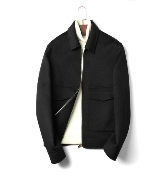 

autumn winter jacket 100%real double sided wool warm coat 2020casaco de inverno masculino d-20-9009 mf632, Black