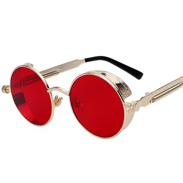Оптово-Vidano Оптические круглые металлические солнцезащитные очки Стимпанк Мужчины Женщины Новые модные очки Luxury Designer Ретро старинные солнцезащитные очки
