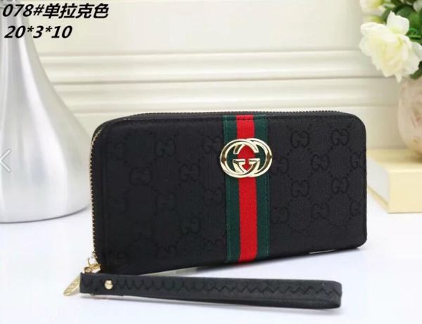 

fashion women men wallet pu leather female long zipper purse european style new arrival girl wallets no box, Red;black