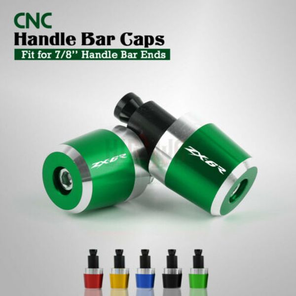 

motorcycle 7/8" 22mm handlebar handle bar end grips weight plugs cap cover for zx6r ninja 636 zx636 636r