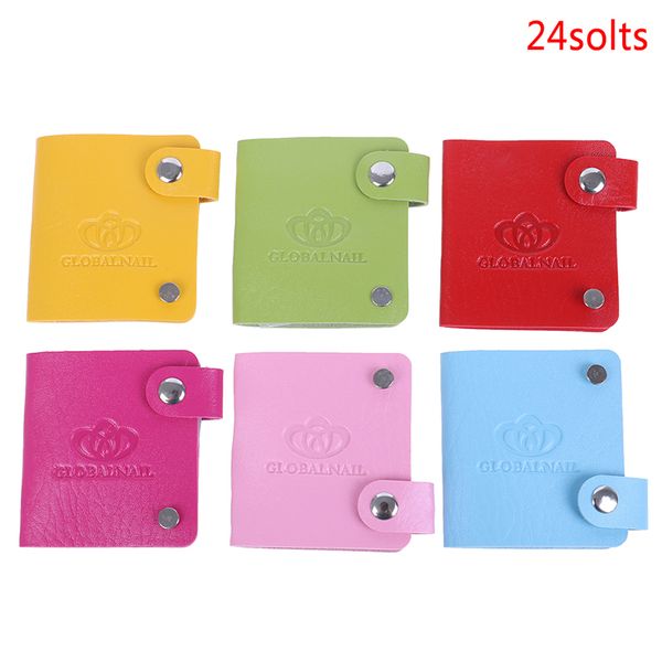 

24 slots stamping nail art diy image plate template holder case stamp organizer fully functional and practical, White