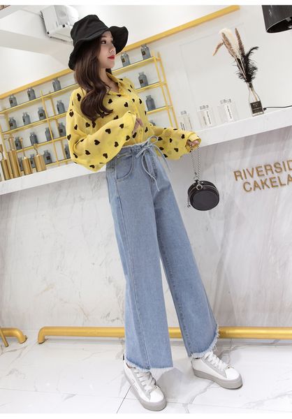 

blue gray women's tailored waist and hip princess jeans bk4027