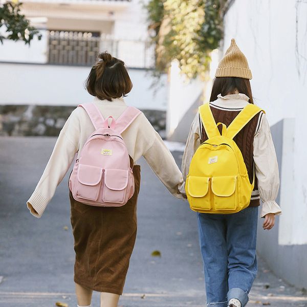 

women backpack school-bag travel small girls mini fashion new solid zipper lady