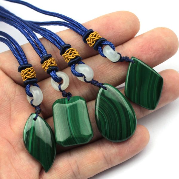 

natural malachite stone pendant natural gem stone necklace pendant for woman wholesale, Silver