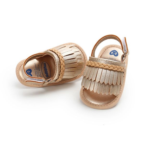

2 styles summer tassel causal shoes princess fringe sandals shoes solid candy color solid outfit 0-18m baby, Black;red